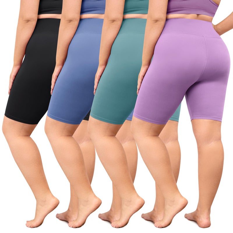 VALANDY Creamlush Plus Size Biker Shorts for Women - 8" High Waisted Ultra Soft Yoga Shorts(L-5XL) - Image 1