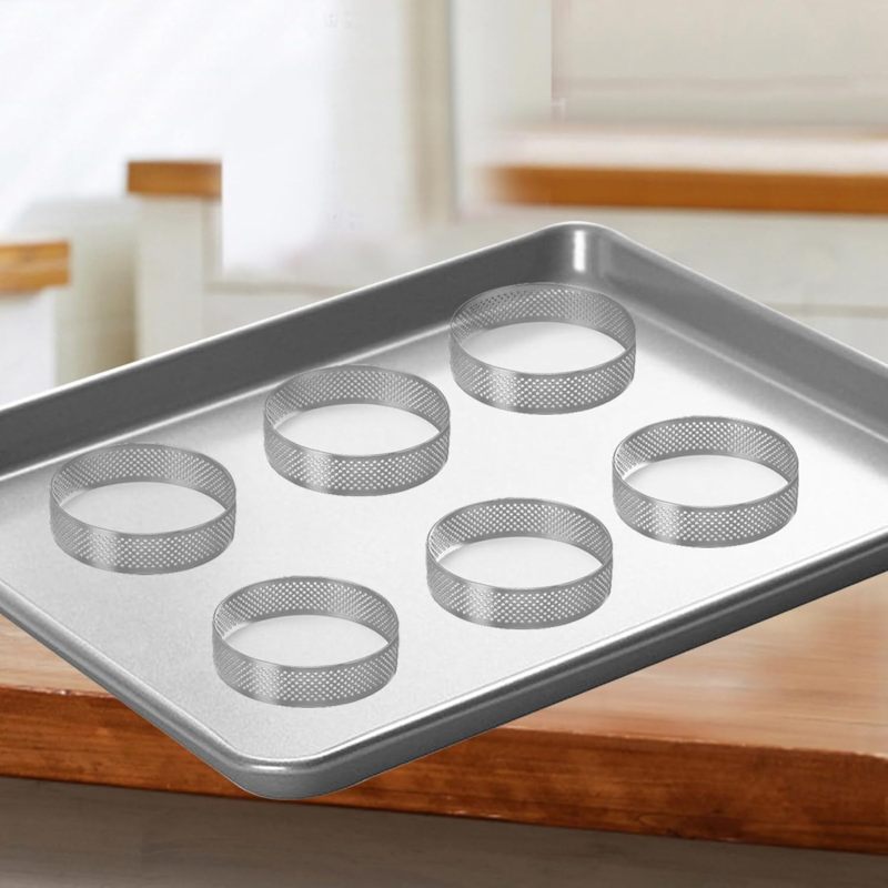 Perforated Baking Rings: 15 Silver Stainless Steel 5*5*2cm Heat-Resistant Rust-Resistant - Reusable Easy To Clean Cake Rings for Home Baking Professional Pastry Making Family DIY Baking - Image 5