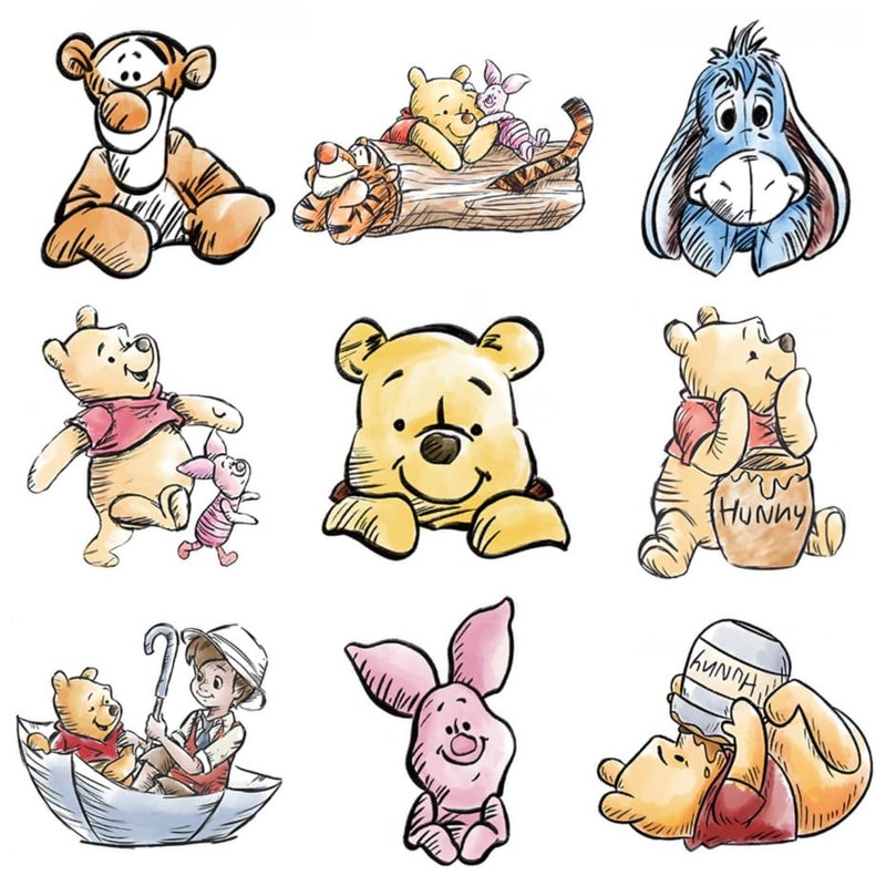 CORODER 9PCS Large Cute Bear Party Supplies, 12 Inches Large Cute Bear Cutouts with Stand for Baby Shower Decorations Cardboard Cutout Prop Party Decor - Image 1