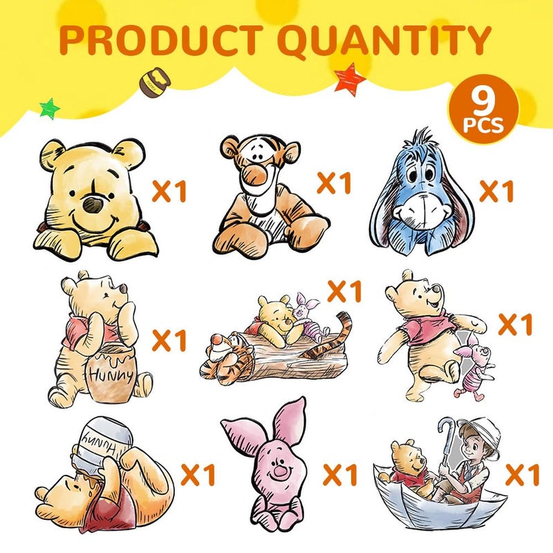 CORODER 9PCS Large Cute Bear Party Supplies, 12 Inches Large Cute Bear Cutouts with Stand for Baby Shower Decorations Cardboard Cutout Prop Party Decor - Image 3