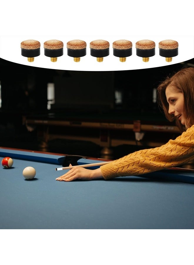 SAVITA - 12pcs Pool Cue Tips, Screw-in Billiard Cue Tips Replacement 12mm Cue Stick Ferrules with Pool Stick Tips Brown Leather Billiard Cue Tips - Image 1