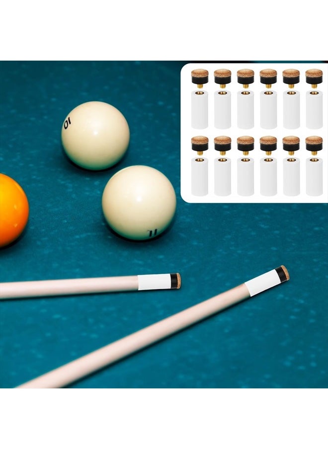 SAVITA 12pcs Pool Cue Tips, Screw-in Billiard Cue Tips Replacement 12mm Cue Stick Ferrules with Pool Stick Tips Brown Leather Billiard Cue Tips  - Image 3