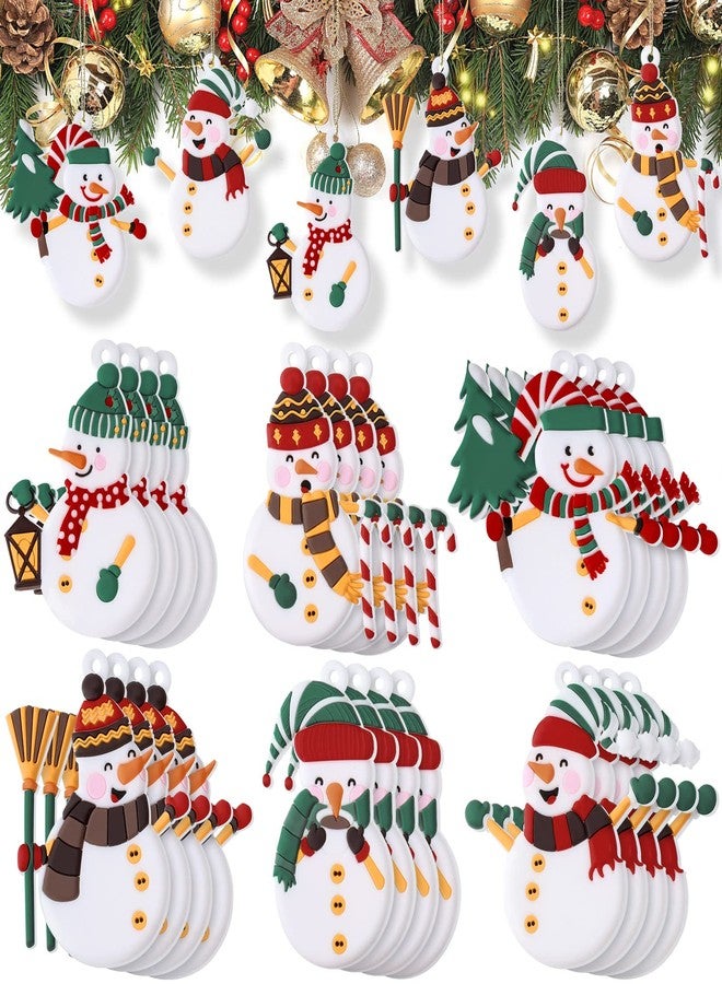 Zhanmai 24 Pieces Christmas Snowman Ornaments for Christmas Tree Decorations Cute Xmas Hanging Ornaments Traditional Xmas Tree Party Decors - Image 1