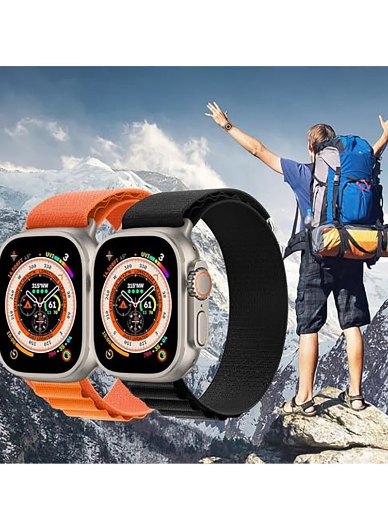 Generic - Trail/Alpine Loop Nylon Band Compatible with Apple Watch Ultra 2/Ultra Band 49mm 45mm 44mm 42mm, Adjustable with Metal C-Hook Strap for iWatch Ultra Series 9/8/7/6/5/4/3/2/1/SE2/SE - Image 1