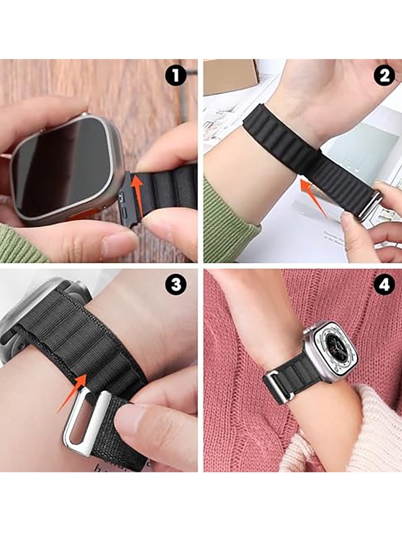 Generic - Trail/Alpine Loop Nylon Band Compatible with Apple Watch Ultra 2/Ultra Band 49mm 45mm 44mm 42mm, Adjustable with Metal C-Hook Strap for iWatch Ultra Series 9/8/7/6/5/4/3/2/1/SE2/SE - Image 1
