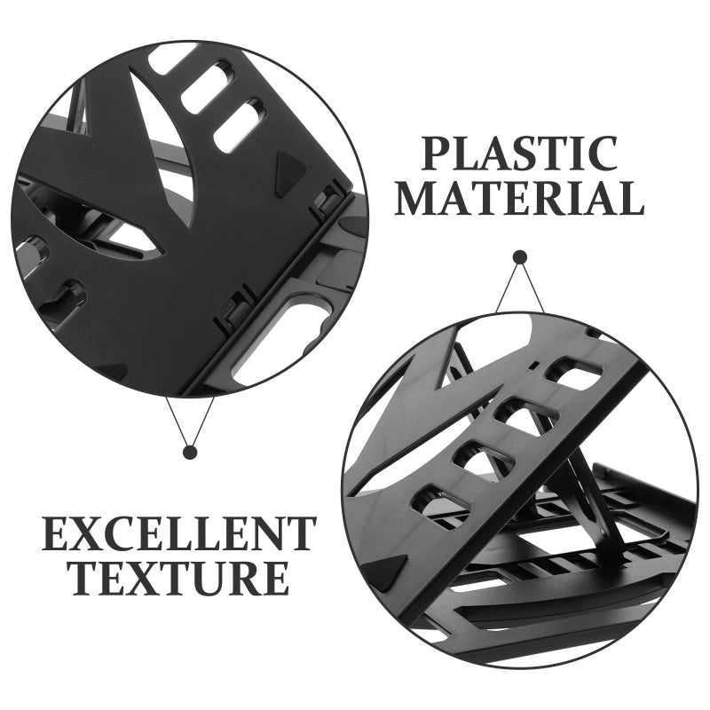 Foldable Adjustable Laptop Stand Portable Cooling Holder for Travel Office Black - Image 4