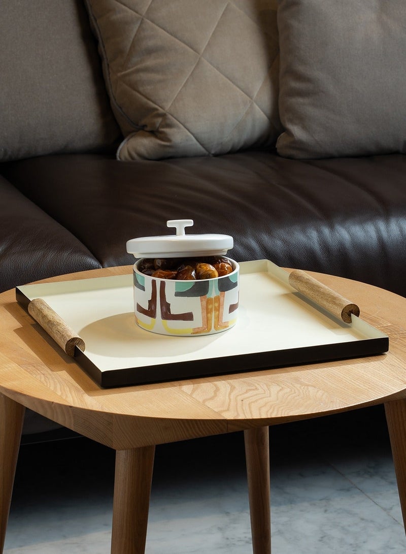 Blends Aurora Large Serving Tray with Wooden Handles - Image 1