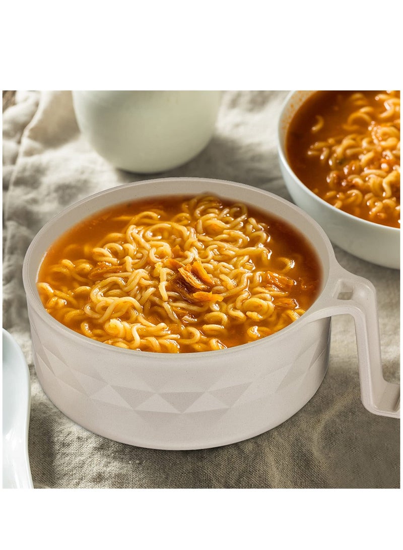 KASTWAVE وعاء رامين، ٢ مجموعات طهي رامين في الميكروويف، طباخ نودلز رامين مع ملعقة عيدان تناول الطعام وشوكة، أساسيات غرفة نوم الطلاب والشقق للفتيات والفتيان (أسود، بيج) - Image 3