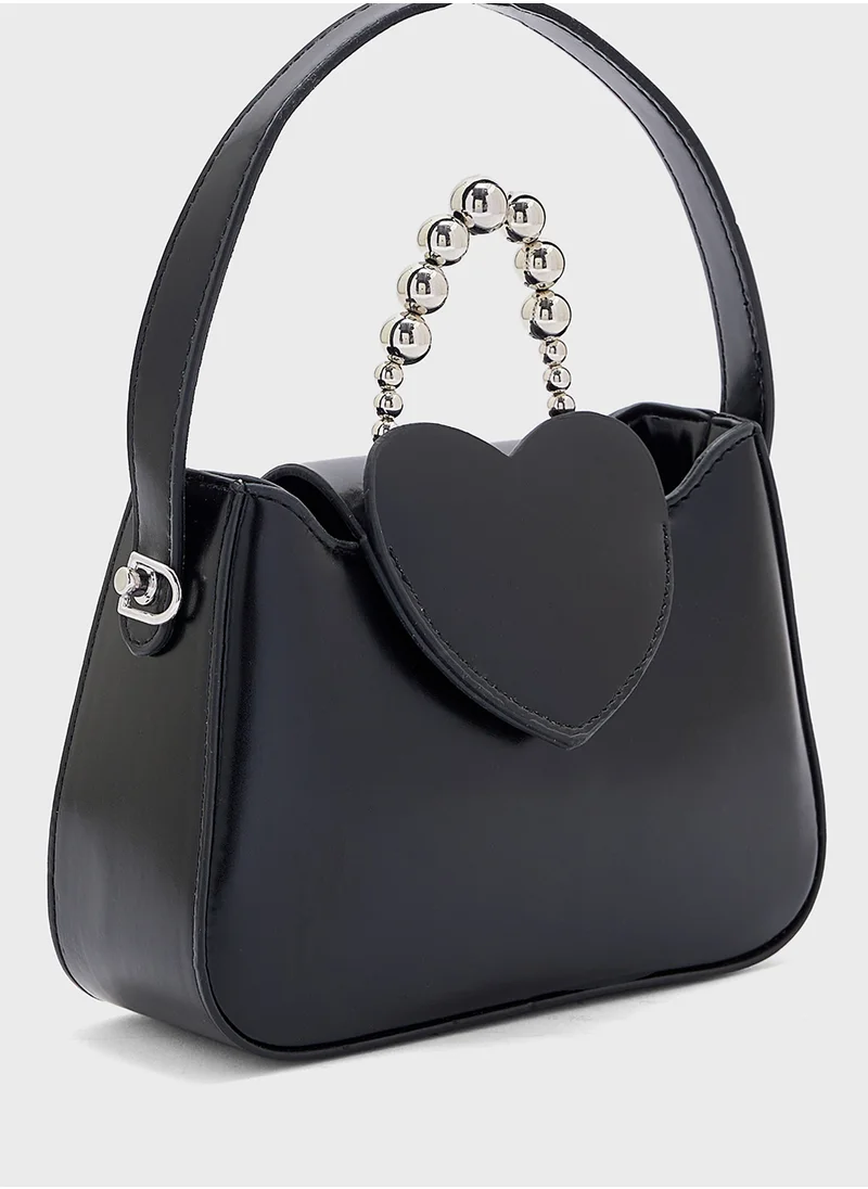 جينجر Heart Detail Mini Handheld Bag