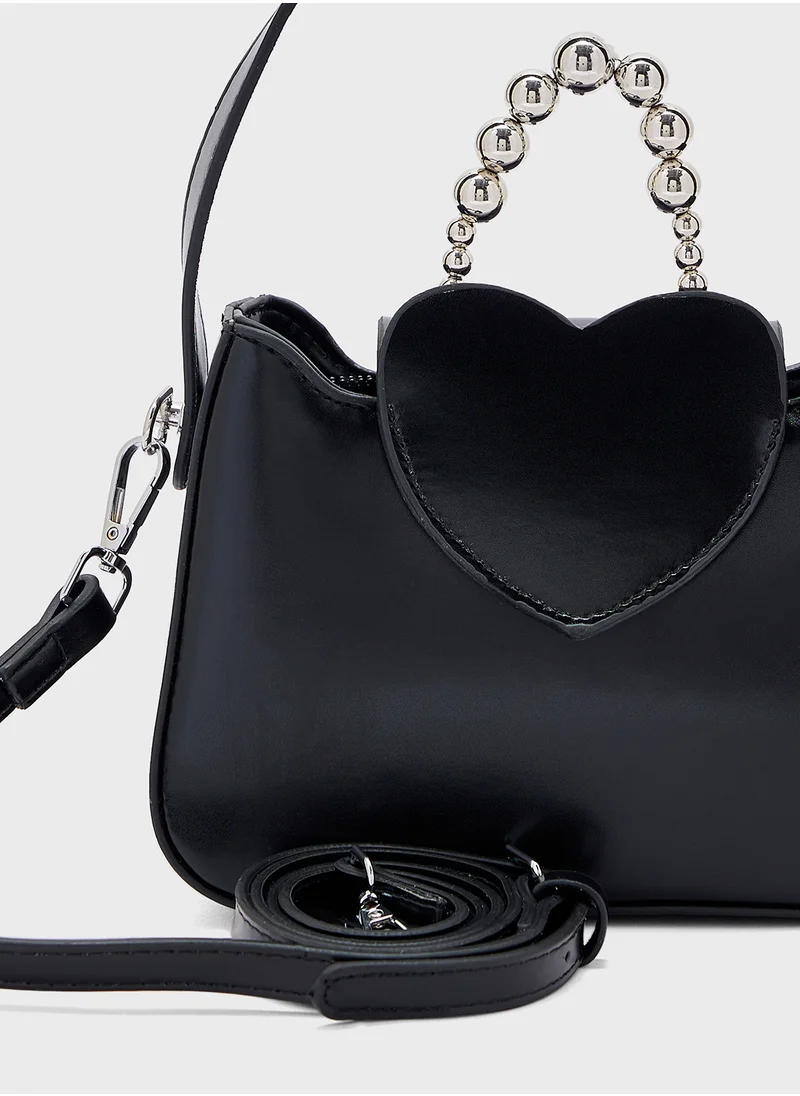 جينجر Heart Detail Mini Handheld Bag