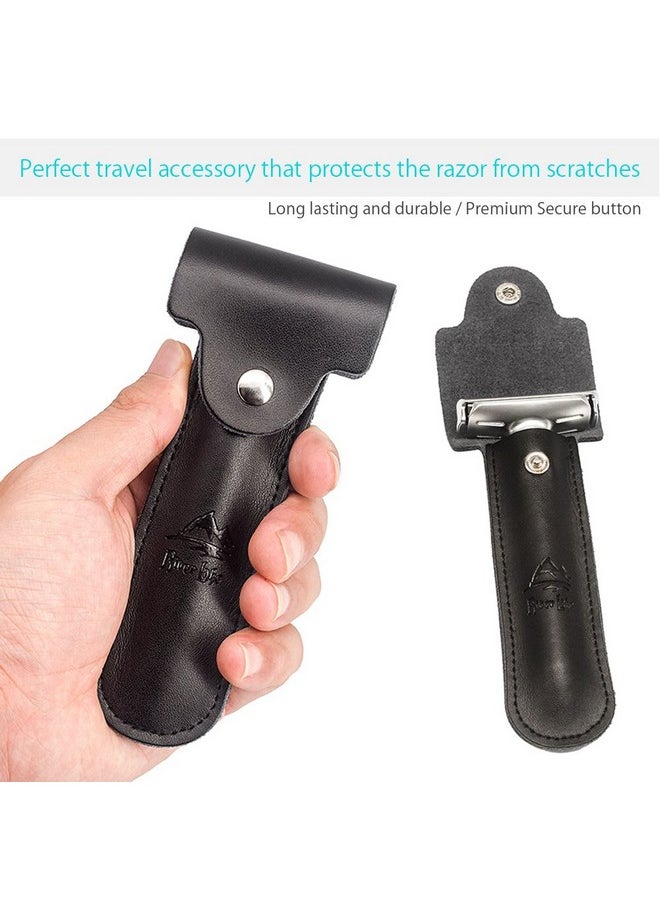 River Lake Ble Edge Safety Razor, River Lake Rz700 Long Handle Adjustable Classic Safety Shaver Razor (Razor With Protective Case,Black)  - Image 3