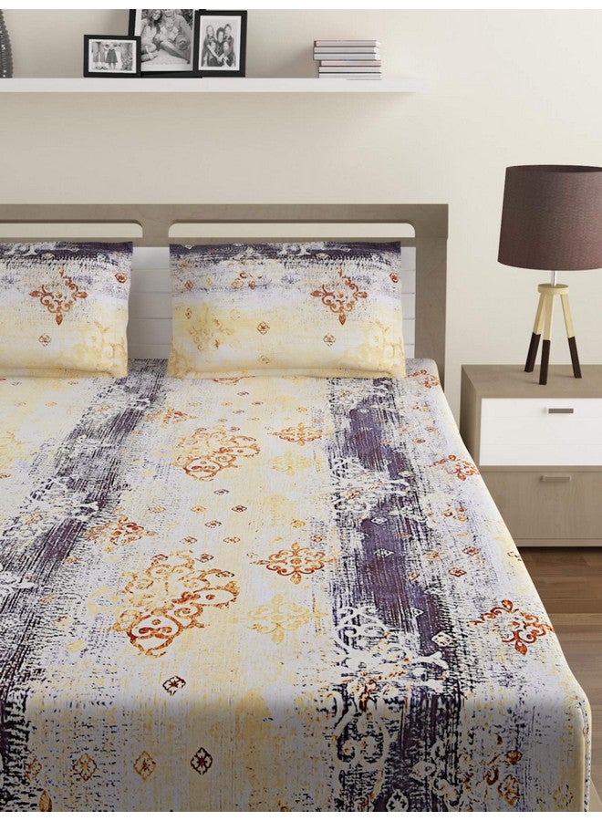 Swayam Cotton 144 TC Double Bedsheet with 2 Pillow Covers - Lime Green - Image 2