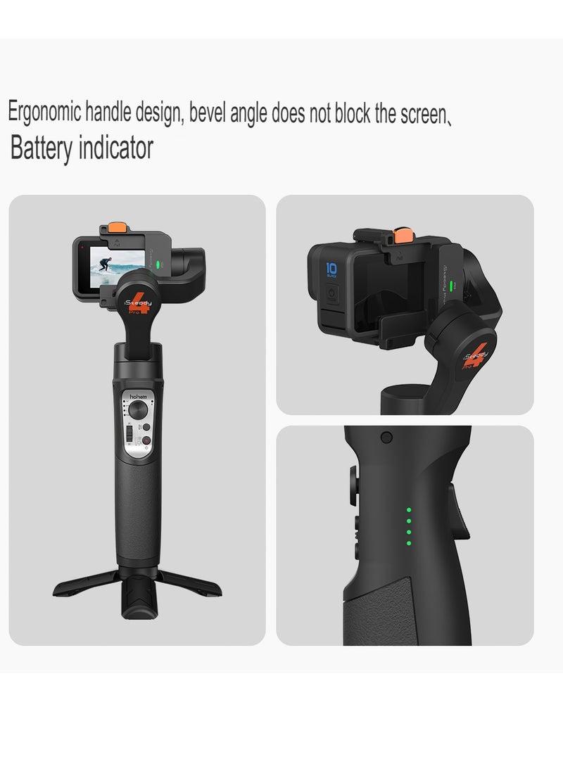 hohem - Gimbal Stabilizer, Anti Shake Wireless Control Three Axis Camera Stabilizer, Portable And Foldable PX4 Splash Proof Camera Gimbal For Sports Cameras Action Cameras, (Set 2) - Image 1