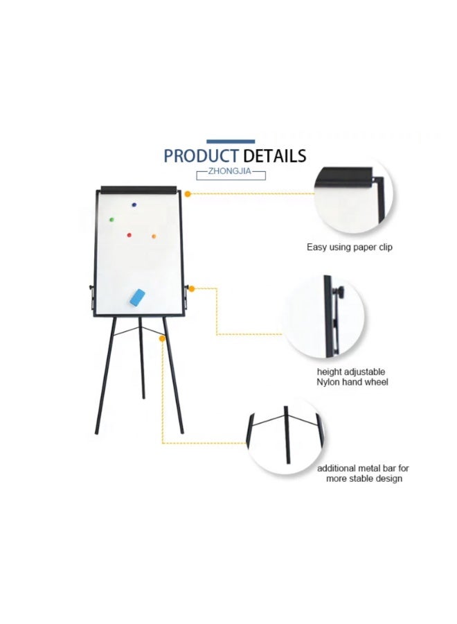 Kalon Portable Magnetic Whiteboard Easel – Flip Chart Stand with Stable Metal Frame & Paper Holder Professional Flip Chart Whiteboard Stand FOR Tripod Stand & Easy Clip for Paper - Image 4
