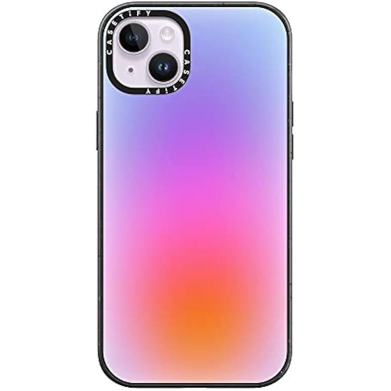 CASETiFY Impact Case MagSafe Compatible for iPhone 14 Plus - Color Cloud: A New Thing is On The Way - by Jessica Poundstone - Matte Black Re/CASETiFY - Image 1