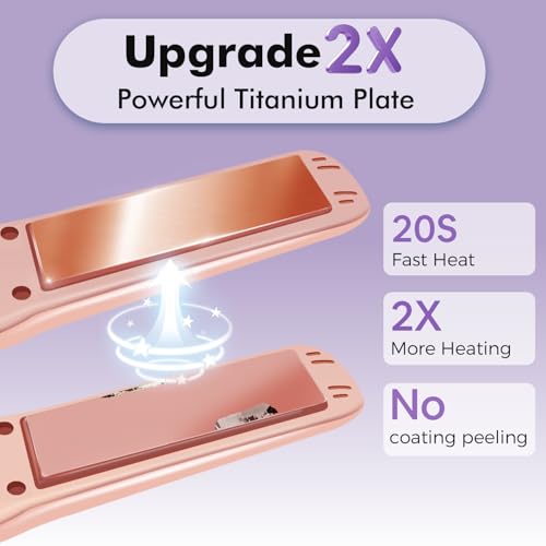 SUNMAY Cordless Hair Straightener, Titanium Portable Straightener for Travel, Dual Voltage Cordless Flat Iron Hair Straightener 2 in 1 with Comb & Clip for Women, Heat-up in Seconds, USB-C Fast Charge - Image 2