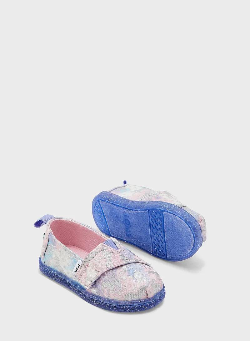 TOMS Kids Foil Unicorn Tie Dye Slip Ons