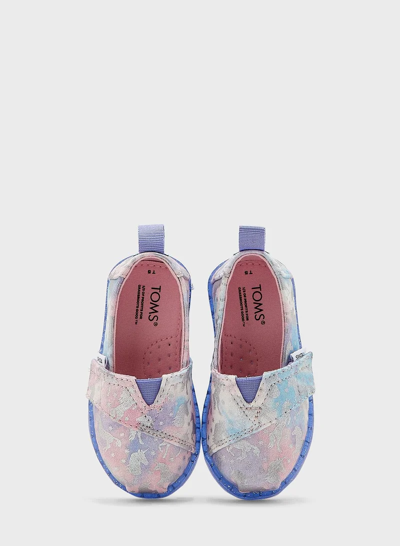 TOMS Kids Foil Unicorn Tie Dye Slip Ons