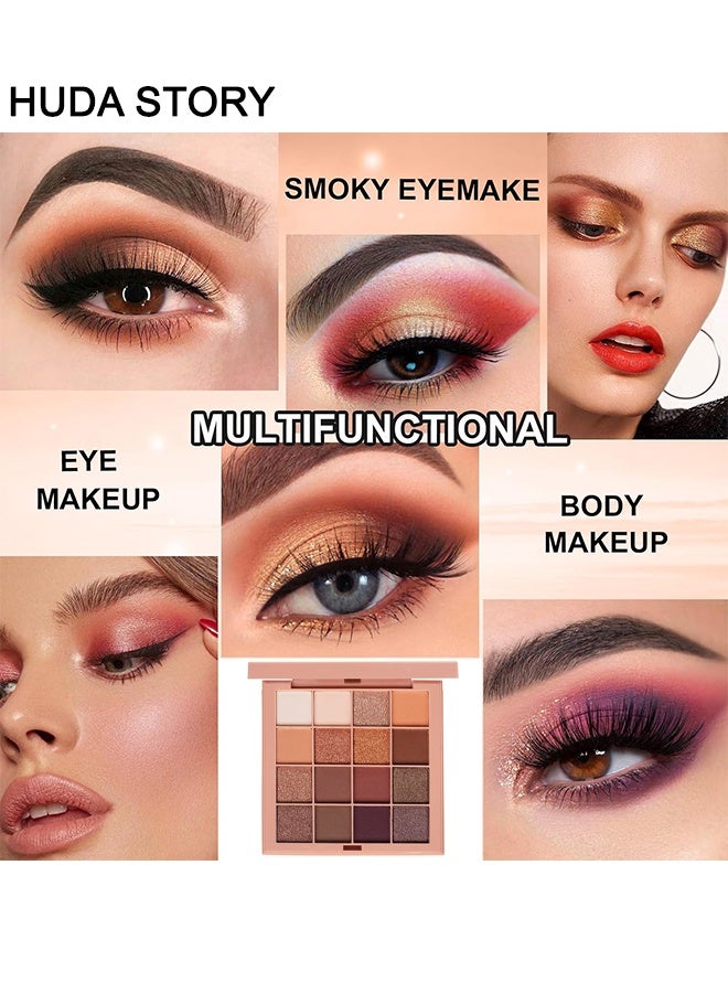 Eyeshadow Palette Chocolates 16 Colours Contour Palette Brown Eyeshadow Make Up Palettes Long Lasting Shimmer Matte Highly Pigmented Natural Look Travel Size Eye Shadows Palette For Women Girls