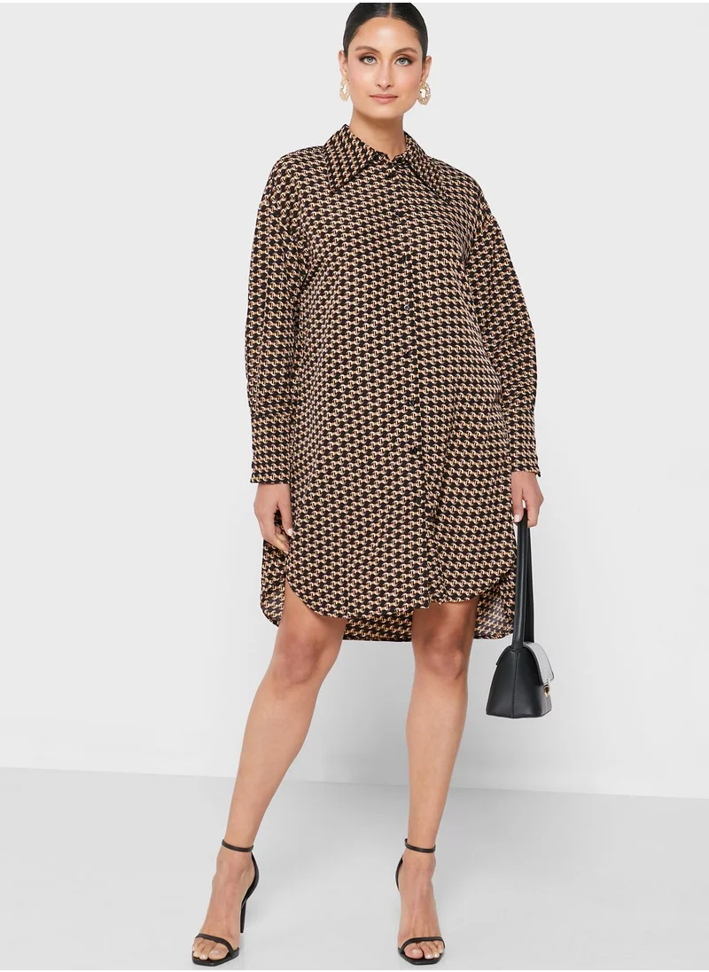 ONLY Checked Button Down Dress