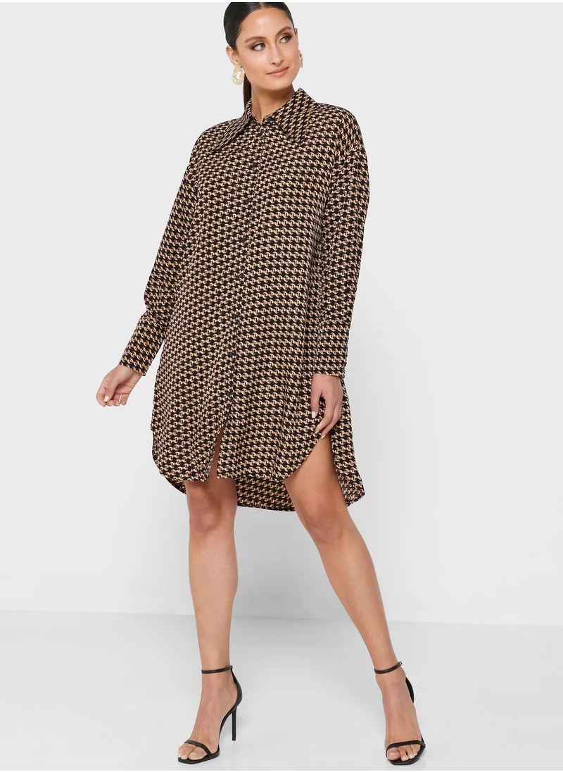 ONLY Checked Button Down Dress