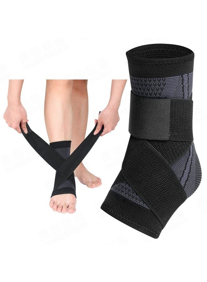 بيوينتي قطعتان من دعامات الكاحل، دعامة كاحل ضاغطة قابلة للتعديل للرجال والنساء، لدعم وتر العرقوب والتهاب اللفافة الأخمصية، دعامة تثبيت الكاحل - تخفف من عدم راحة مفصل الكاحل والالتواء - Image 1