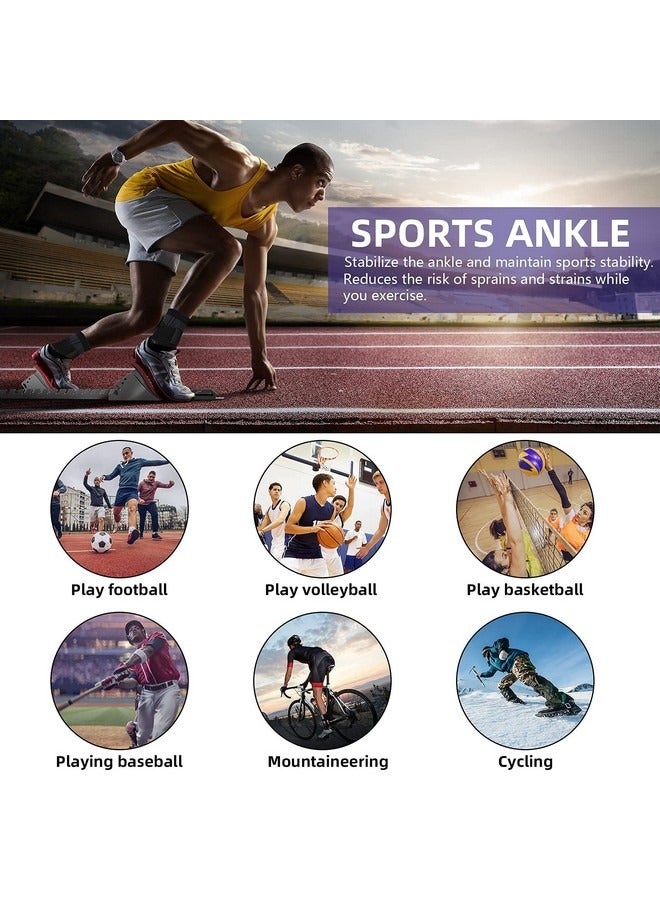 بيوينتي قطعتان من دعامات الكاحل، دعامة كاحل ضاغطة قابلة للتعديل للرجال والنساء، لدعم وتر العرقوب والتهاب اللفافة الأخمصية، دعامة تثبيت الكاحل - تخفف من عدم راحة مفصل الكاحل والالتواء - Image 4