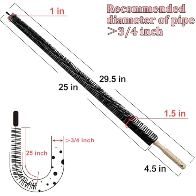 HEATING BRUSH - RADIATOR BRUSH LONG 75 CM FOR FLAT RADIATORS - RADIATOR CLEANING BRUSH FOR BETTER ROOM CLIMATE - RADIATOR CLEANING WITH FLEXIBLE HEATING CLEANING BRUSH - Image 3