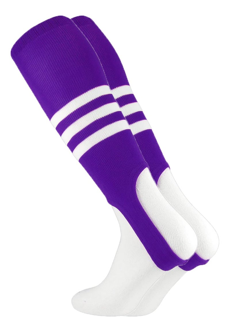 MadSportsStuff Baseball Stirrups Pattern B (Purple/White, Large)