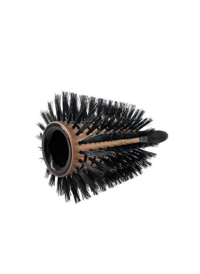 Phillips Brush Luxe Tourmaline Monster Vent 3 Professional Hair Brush (4” Diameter Barrel) - Vented Hairbrush Nylon Reinforced Boar Hair Bristles, Sleek Copper & Black Color 
