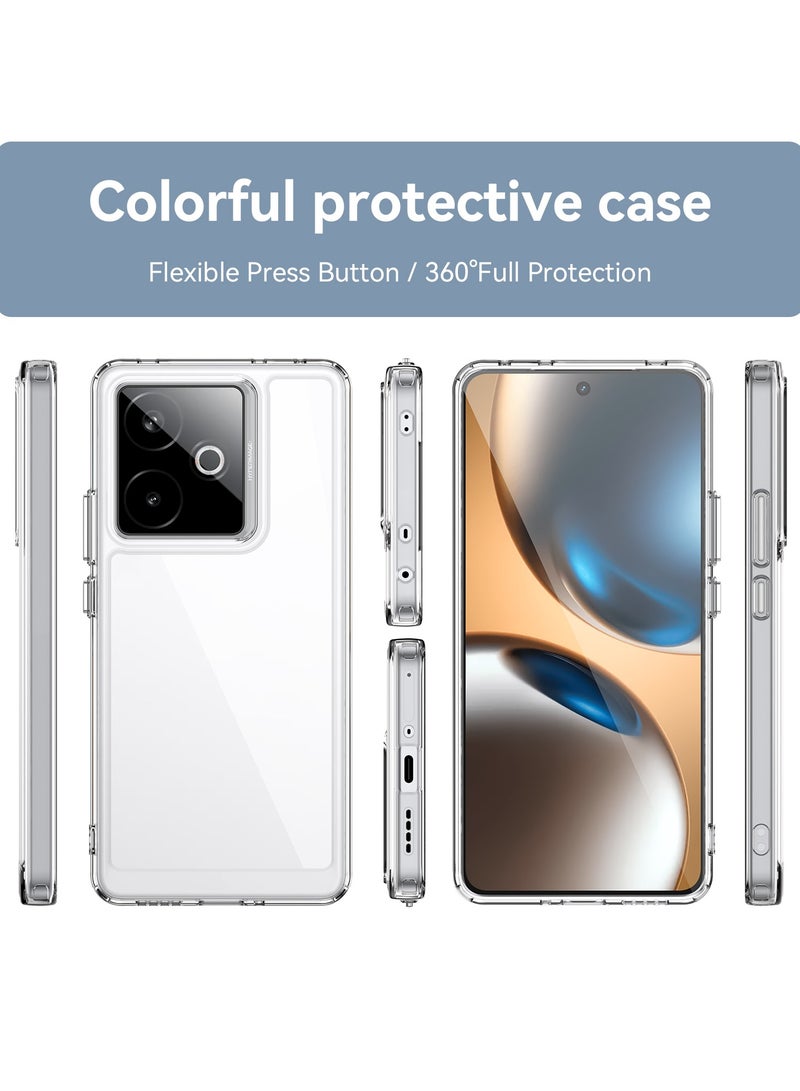 for realme GT 7 Case Cover, High Quality Hard Backplane Soft Border Pure and Bright Comfortable Feel Cell Phone Protective Case for realme GT 7, Clear - Image 2