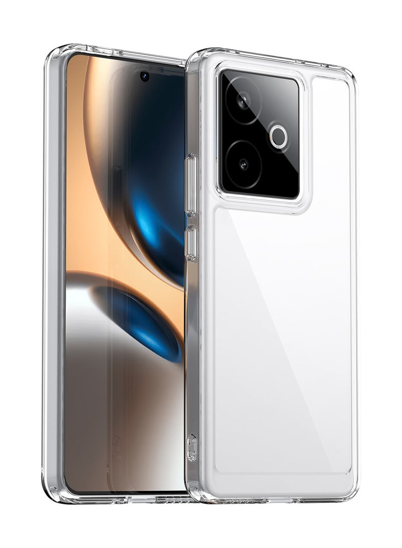 for realme GT 7 Case Cover, High Quality Hard Backplane Soft Border Pure and Bright Comfortable Feel Cell Phone Protective Case for realme GT 7, Clear - Image 1