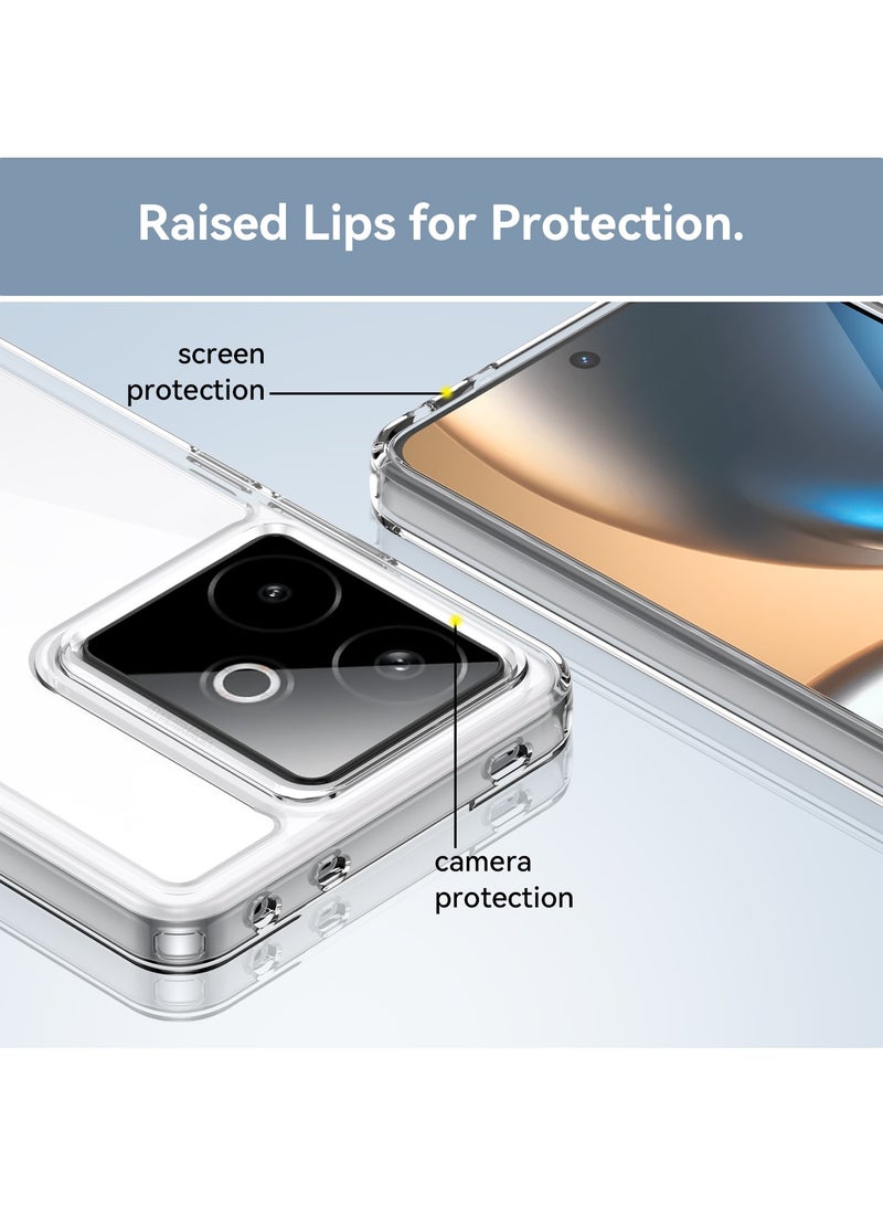 for realme GT 7 Case Cover, High Quality Hard Backplane Soft Border Pure and Bright Comfortable Feel Cell Phone Protective Case for realme GT 7, Clear - Image 5