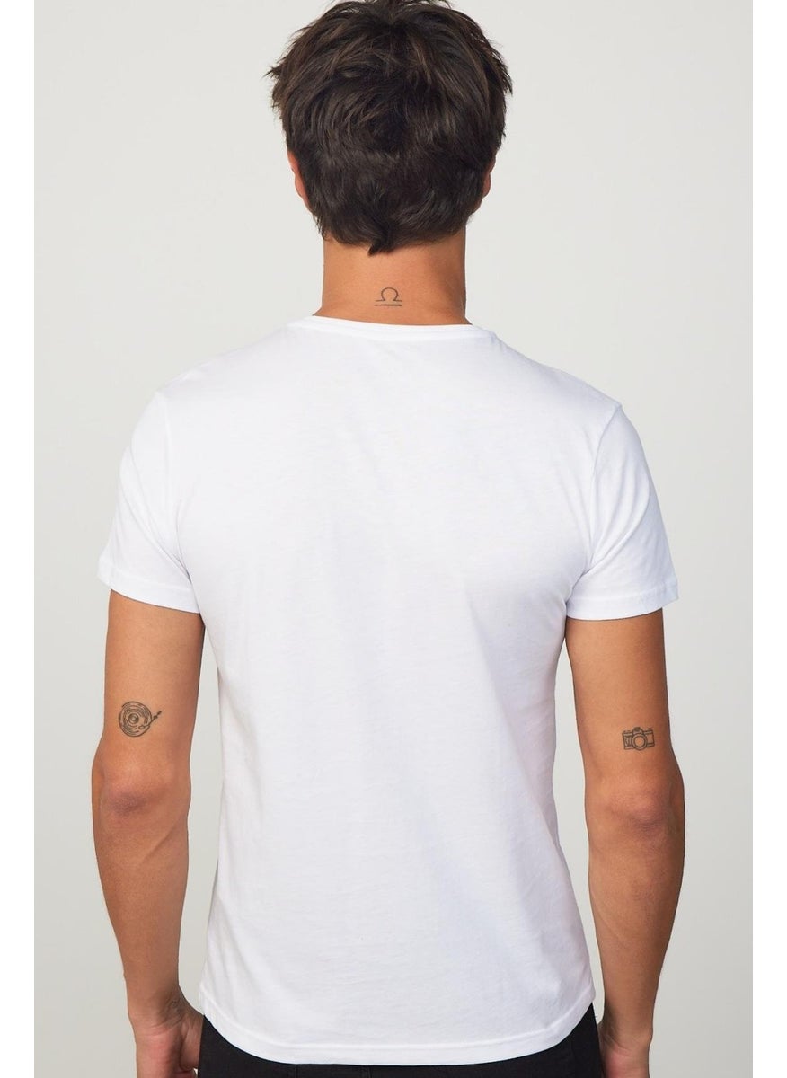 Men's Slim Fit Narrow Cut 100% Cotton Soft Textured Printed White Crew Neck T-Shirt - pzsku/Z48EAEA5ACC06FEB2F50FZ/45/_/1741257130/8b2bd218-abed-48af-ae17-34f2311bfc97