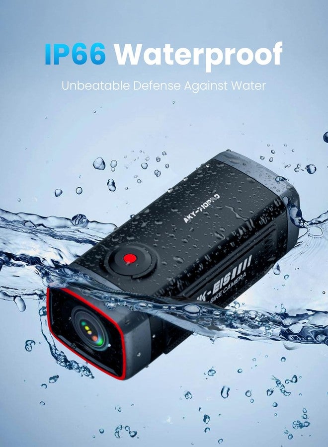 AKEEYO-710Pro EIS Bike Camera, 4K28FPS 20MP WiFi Action Camera with IP66 Ultra HD Waterproof Camera, 142° Wide Angle View with 64GB Card, Upgrade Anti-Shake Function with Night Vision,G-Sensor,GPS - Image 5