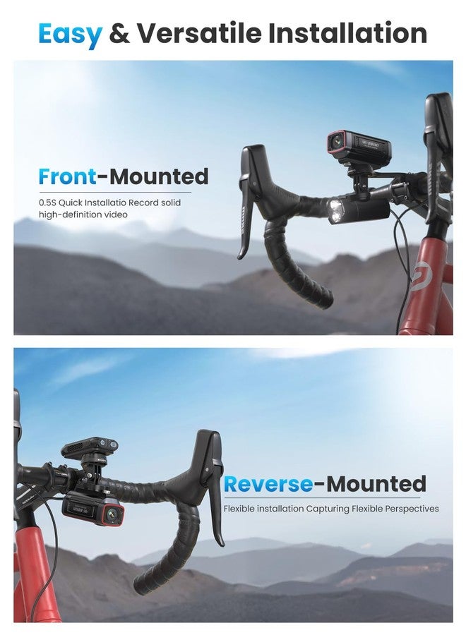AKEEYO-710Pro EIS Bike Camera, 4K28FPS 20MP WiFi Action Camera with IP66 Ultra HD Waterproof Camera, 142° Wide Angle View with 64GB Card, Upgrade Anti-Shake Function with Night Vision,G-Sensor,GPS - Image 2