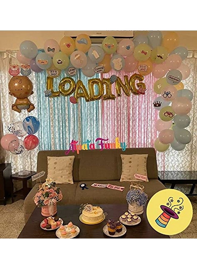 Atpata Funky Baby Shower Title Phrase Text Foil Balloons for Baby Announcement/Baby Shower Party Decoration (Baby Loading) - Image 2