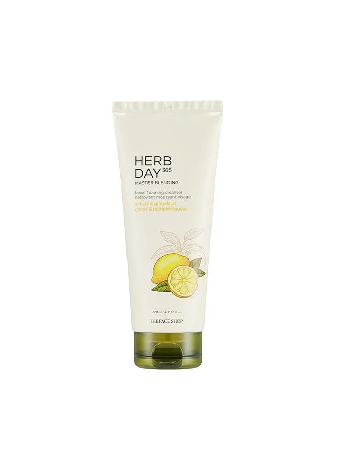THE FACE SHOP Herb Day 365 Master Blending Facial Foaming Cleanser Lemon&Grapefruit(Gz)