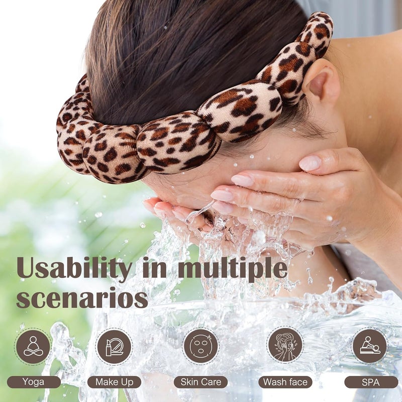 Ztomine Store Spa Headbands for Facial Skincare, Set of 2 Terry Cloth Headbands for Face Washing, Hair Mask, Skin Treatment - Image 2