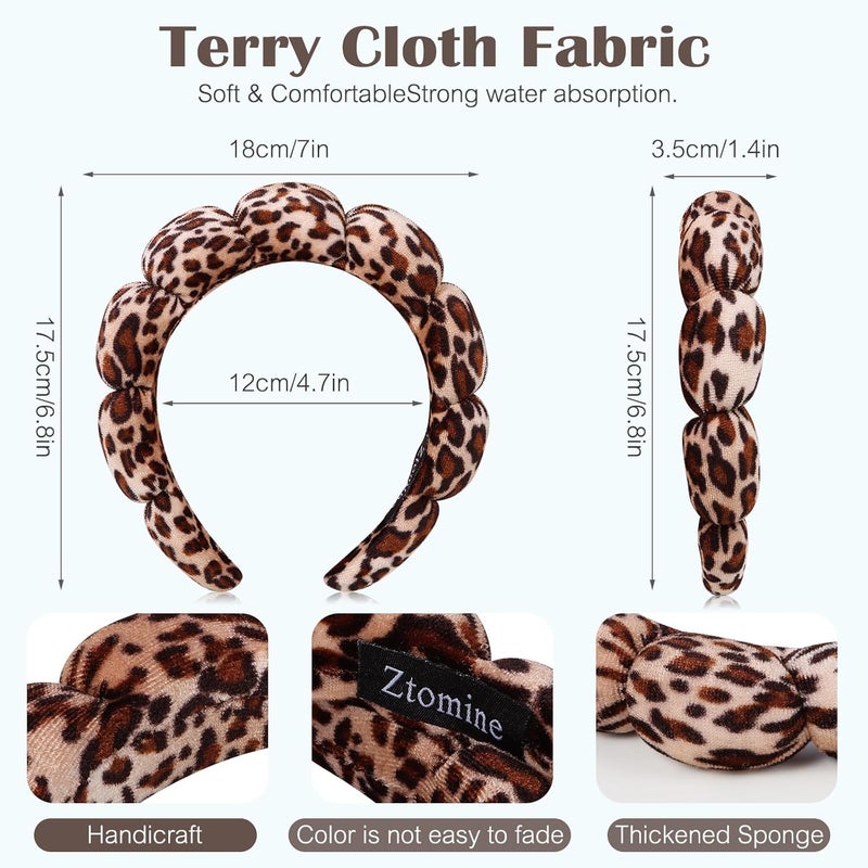 Ztomine Store Spa Headbands for Facial Skincare, Set of 2 Terry Cloth Headbands for Face Washing, Hair Mask, Skin Treatment - Image 3