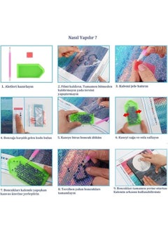 Ozan Tuhafiye Ozantuhafiye Hı Stone 5d Diamond Bead Stone Processing Mosaic Tapestry Kit 50X40CM GC70749  - Image 5