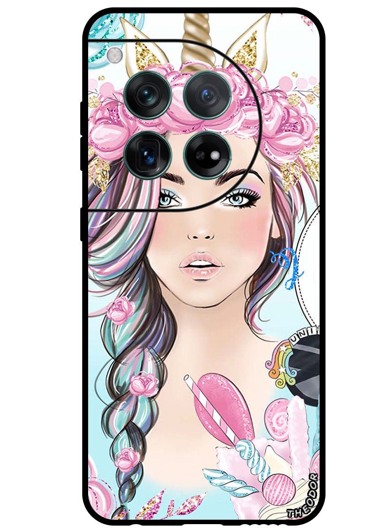 Theodor Protective Case Anti Scratch Shock Proof Bumper Cover For OnePlus 12 Unicorn Girl - Image 1