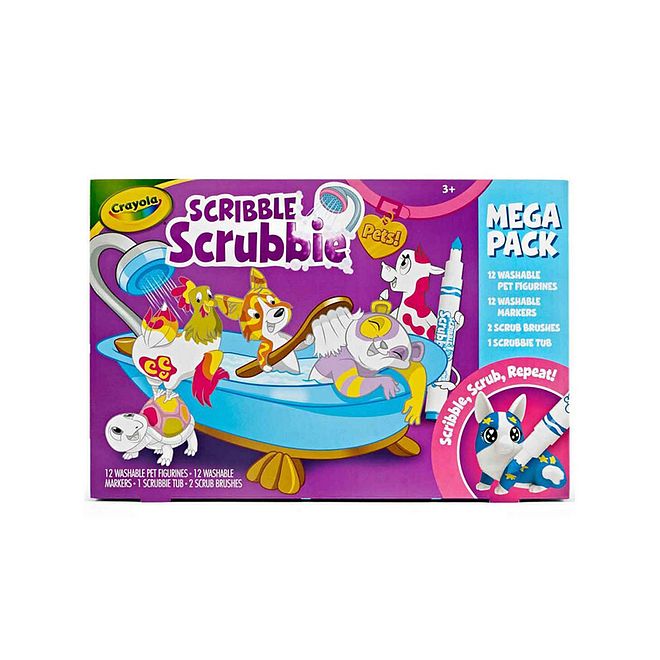 Crayola Scribble Scrubbie Pets Mega Tub Playset, Washable Markers, Safe Non-Toxic, Ages 3 - Image 2