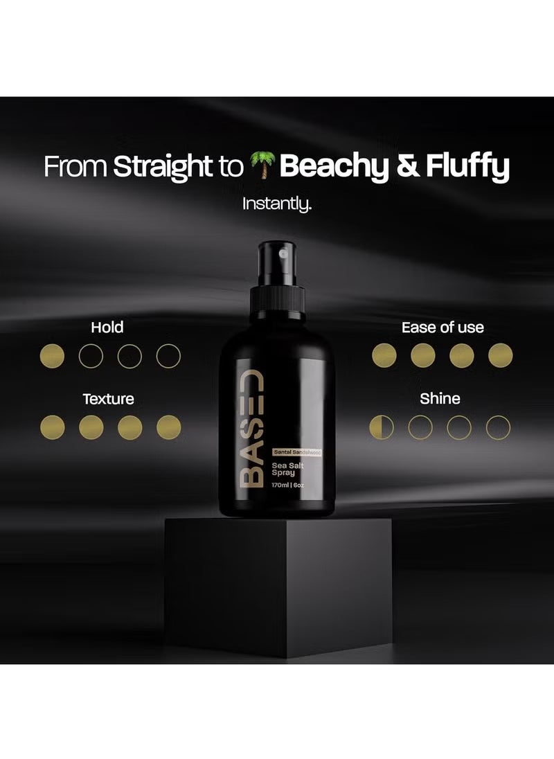 Sea Salt Spray, Natural Finish Sea Salt Spray for Hair, Gives Volume and Texture, Enriched with Seaweed and Vitamin B5, Lightweight and Non-Greasy, Paraben Free