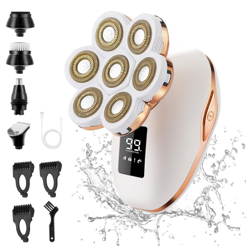 Psmicor Electric Razors for Women, 7D Electric Shaver for Women, 5 in 1 Lady Shavers, Wet/Dry Bikini Trimmer, Rechargeable Facial Hair Removal, Painless Face Razor for Arms Legs Armpit Pubic Area - Image 1