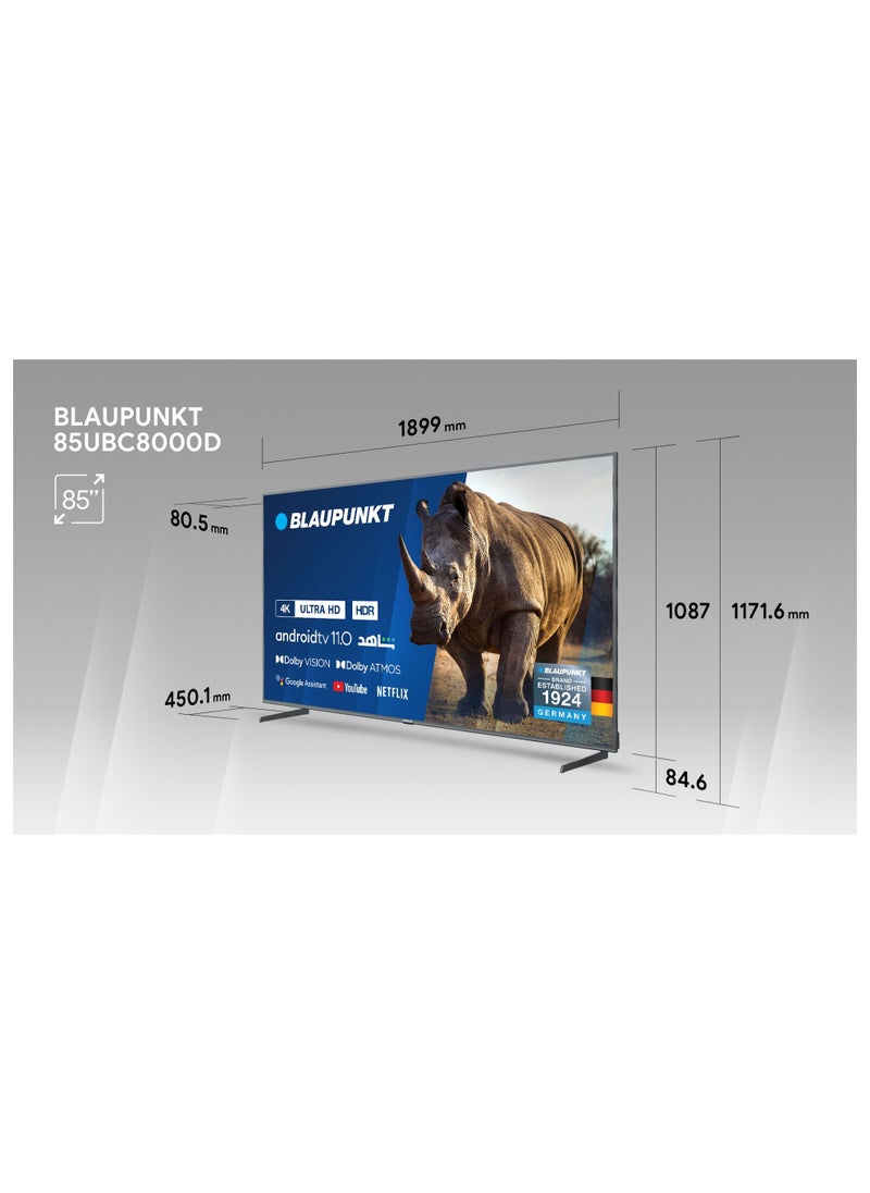 Blaupunkt - Blaupunkt 85UBC8000D - 85" 4K-UHD Android Smart TV with Dolby Vision and Dolby Atmos - Image 1