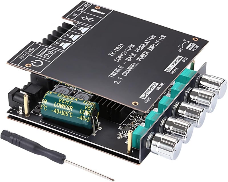 Zk-Tb21 Wireless Digital Board Amplifier 2.1 Channel, Power 500W Output, Chip Tpa3116, Tone High and Low Adjustment, Input Aux, Amplification for Audio - Image 1