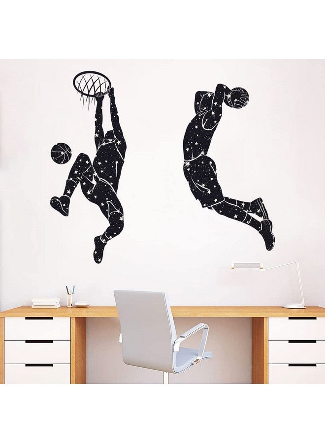 WOYINIS Removable Basketball Dunk Wall Decals, Sports Player Silhouette Stickers, Peel & Stick Decor for Teens Boys Room, Living Room, Classroom, Playroom Decoration - Image 2