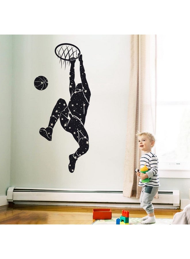 WOYINIS Removable Basketball Dunk Wall Decals, Sports Player Silhouette Stickers, Peel & Stick Decor for Teens Boys Room, Living Room, Classroom, Playroom Decoration - Image 5