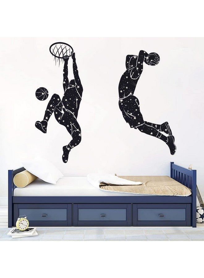 WOYINIS Removable Basketball Dunk Wall Decals, Sports Player Silhouette Stickers, Peel & Stick Decor for Teens Boys Room, Living Room, Classroom, Playroom Decoration - Image 1
